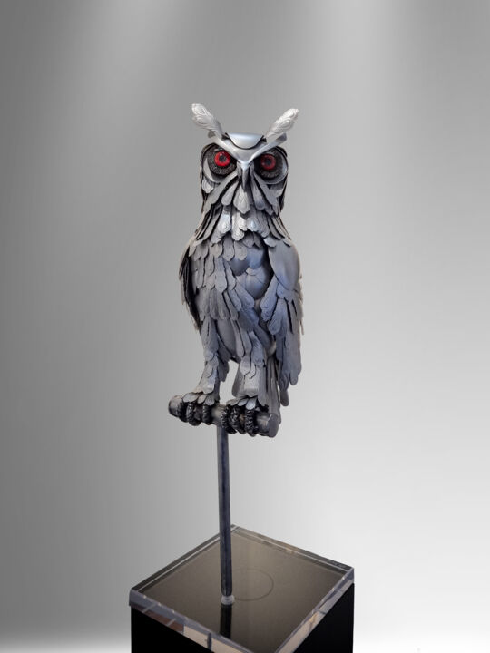 Hibou grand-duc 雕塑, 27.6x11.8 in