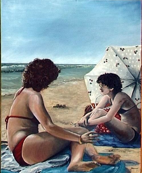 绘画 标题为“SUR UNE PLAGE PICAR…” 由Jacques Maumené, 原创艺术品, 油