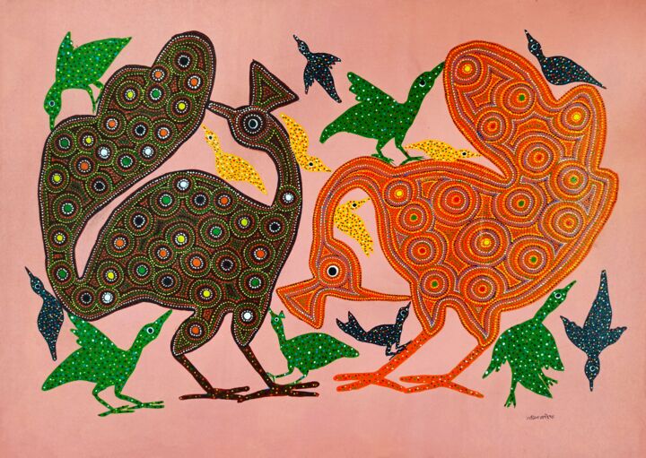 Bhil Painting 绘画, 24x35 in