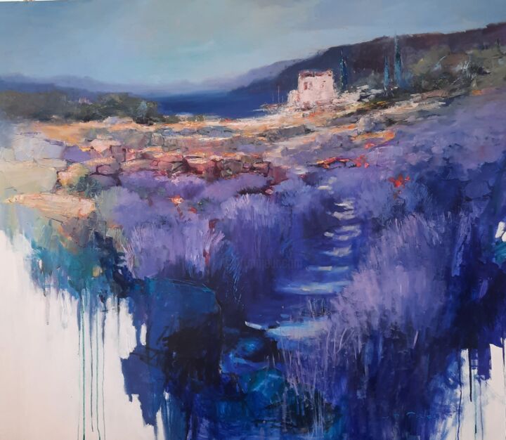Painting titled "Lavender" by Ivica Petraš, Original Artwork, Oil