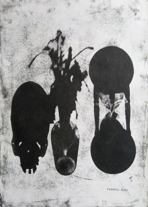 Atomic Vanitas, Composition With Dried Flowers, Skull and... 印花与版画, 27.6x19.7 in