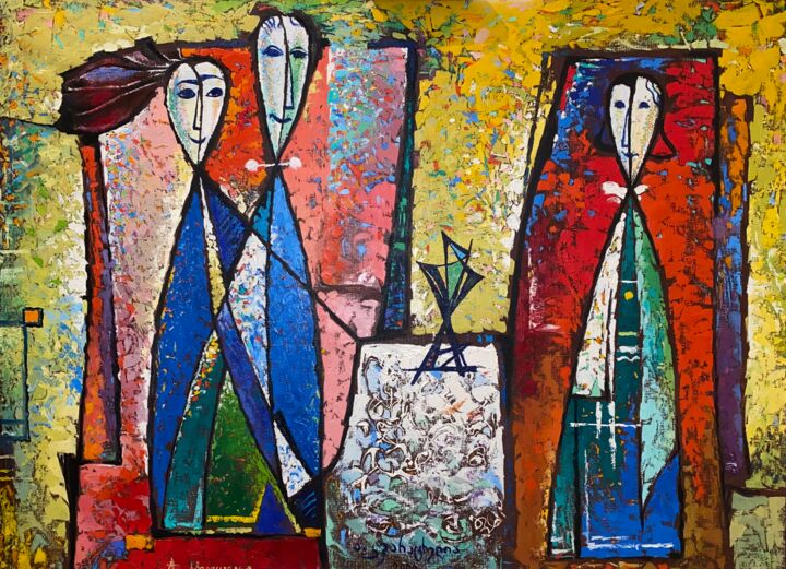 Peinture intitulée "RefStock 7087_Les T…" par Alexei Kvaratskheliya, Œuvre d'art originale, Huile