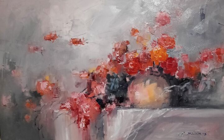 Painting titled "Flowers" by Ivica Petraš, Original Artwork, Oil