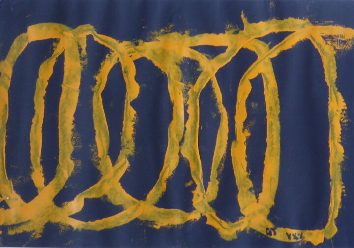 Des anneaux d'or 绘画, 12.2x17.7 in