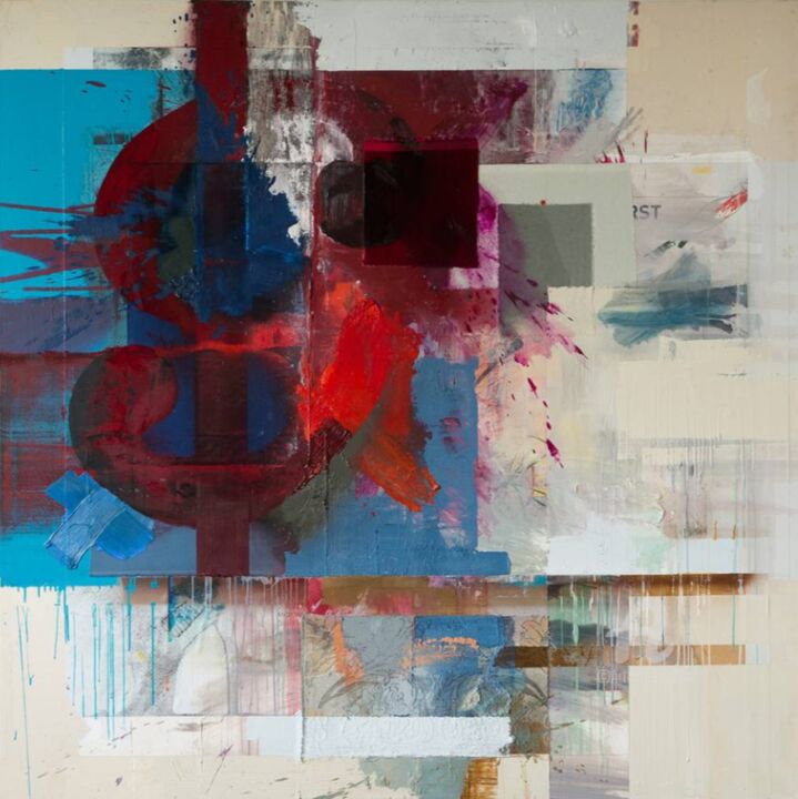 Abstract Composition with Dollar Sign 绘画, 78.7x78.7 in