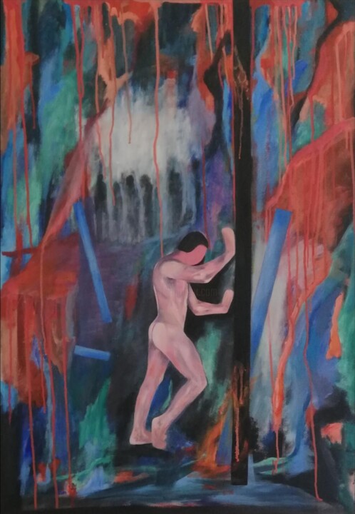 "Aναζητώντας διέξοδο" 绘画, 39.4x27.6 in