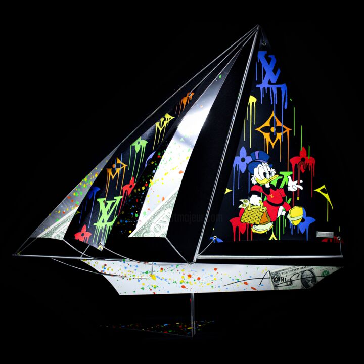 Le Bateau Picsou 2.0 雕塑, 21.7x27.6 in