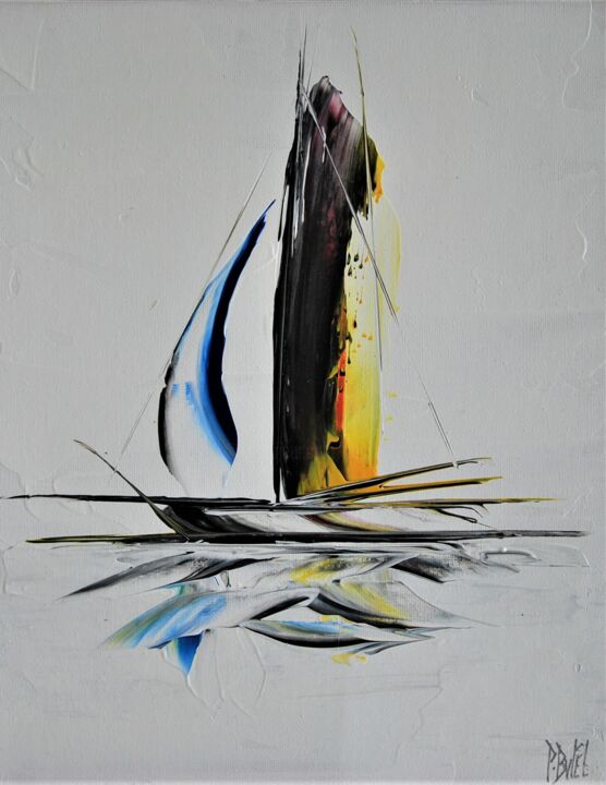 Voilier contemporain 2211 绘画, 11.8x9.5 in