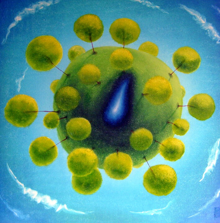 Синий воздух. Круглое лето 绘画, 23.6x23.6 in