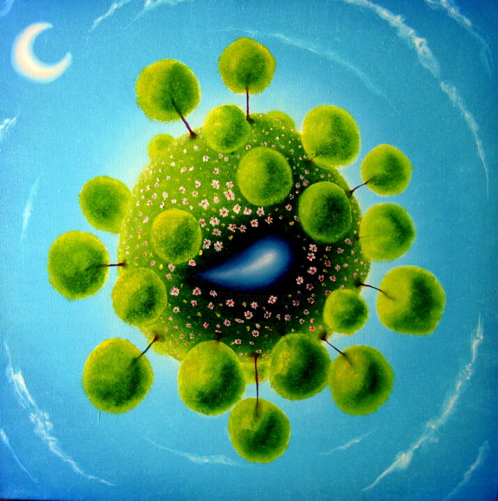 Синий воздух. Весна 绘画, 23.6x23.6 in