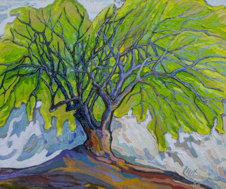 Lifeful Tree Painting, 19.7x23.6 in