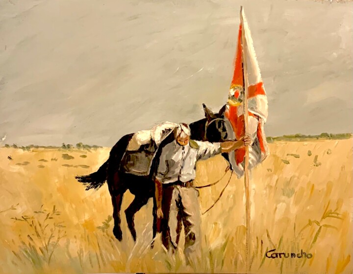 Cabalgata Mártires en Pichi Mahuida 绘画, 12.6x16.1 in