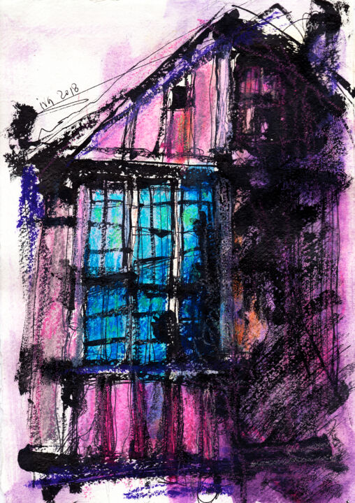 Vieille maison normande Drawing, 12x8.5 in