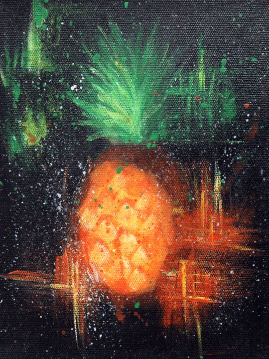 Juisy pineapple 绘画, 11.8x9.5 in