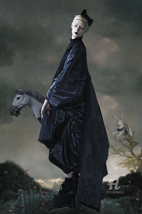 rider in the storm 绘画, 49.2x33.1 in
