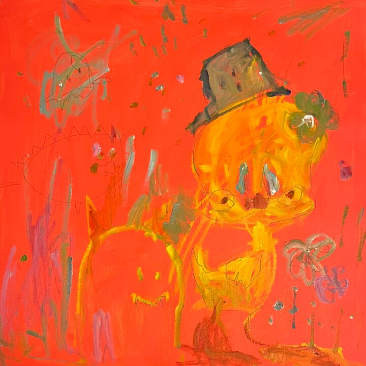 Tweety_ 绘画, 20.5x20.5 in