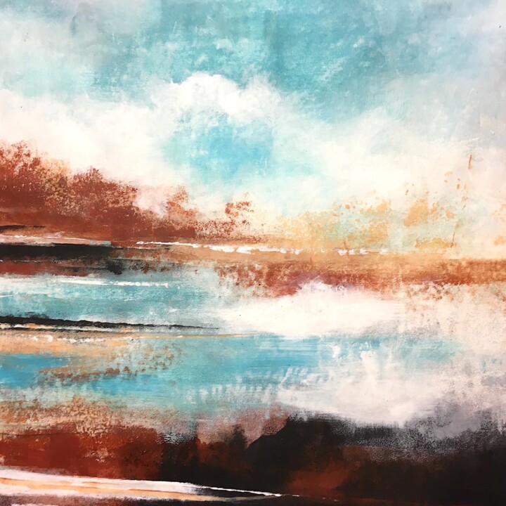 Pintura titulada "Horizon hasardeux" por Dam Domido, Obra de arte original, Acrílico