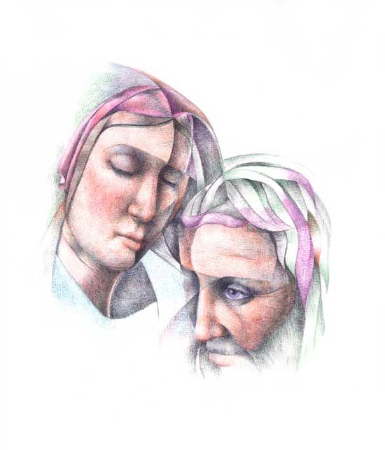 Drawing titled "RIVELAZIONE" by Galleria Arte-Vera, Original Artwork, Ballpoint pen
