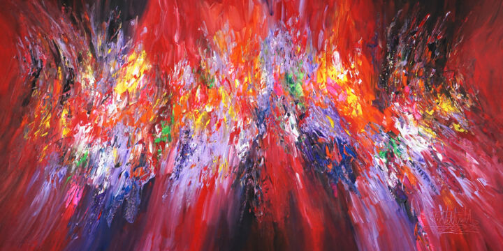 Painting titled "Red Daydream XXL 3" by Peter Nottrott, Original Artwork, Acrylic