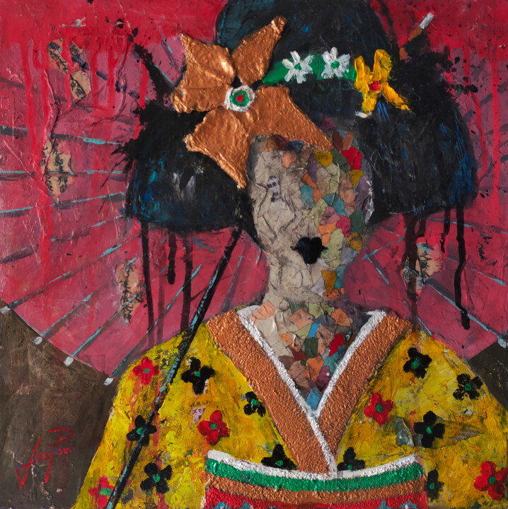 SERIE GEISHA 00055 绘画, 15.8x15.8 in