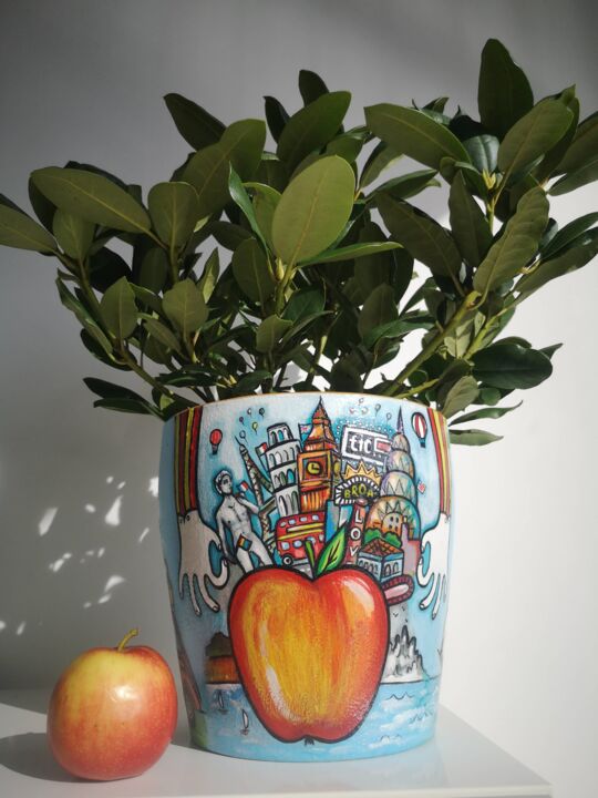 Design titled "Pot de fleurs - K…" by Katya M, Original Artwork, Furniture