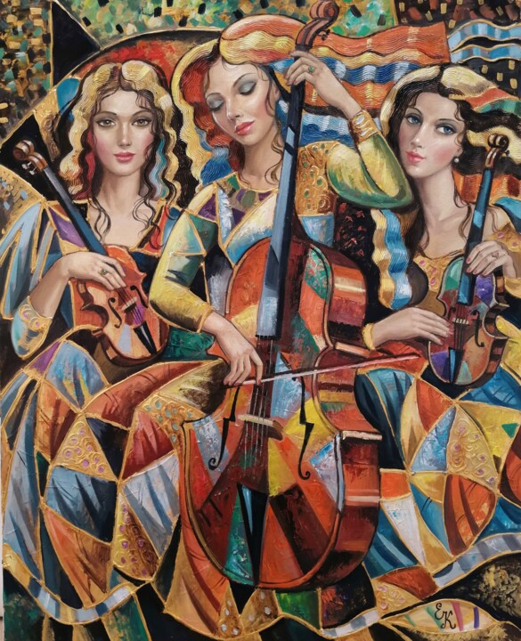 Trio musical Peinture, 31,9x25,6 in