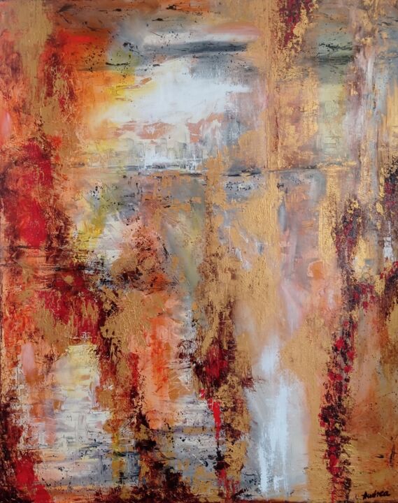 Painting titled "View in the fall" by Andrea Stanic, Original Artwork, Oil Mounted on artwork_cat.