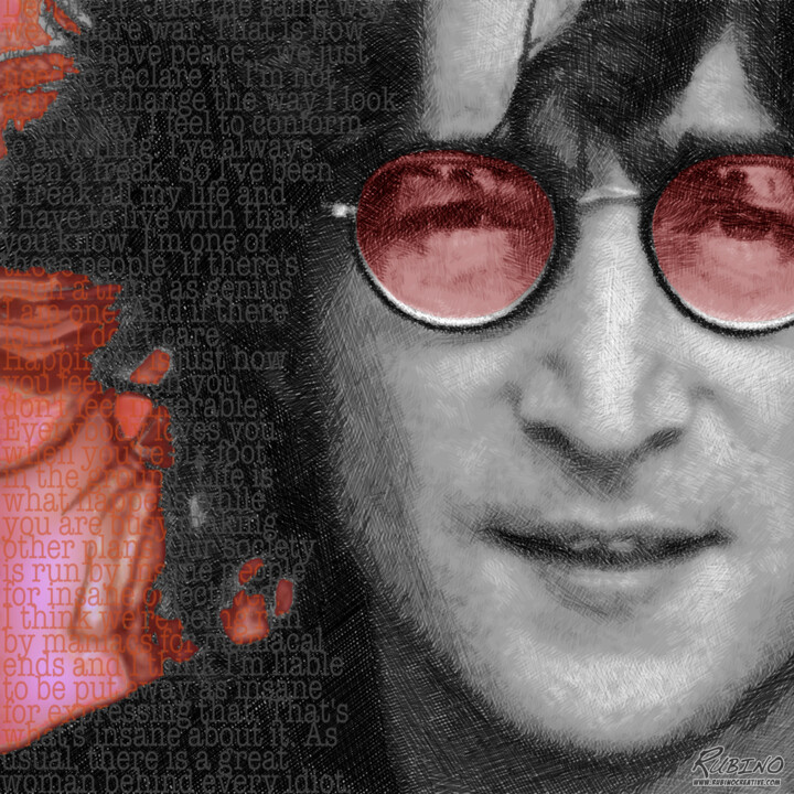 Imagine John Lennon 绘画, 75x75 in