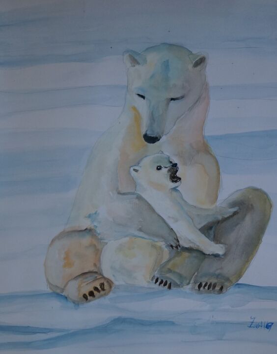 OURSES POLAIRES 4 绘画, 25.6x19.7 in