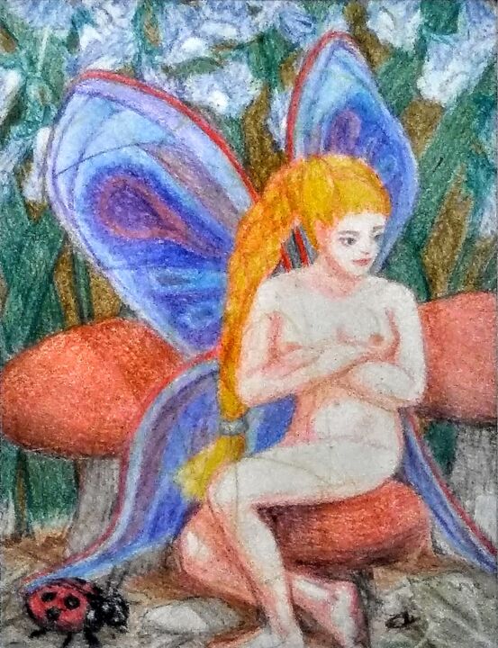 Resting Fairy 图画, 8x6 in