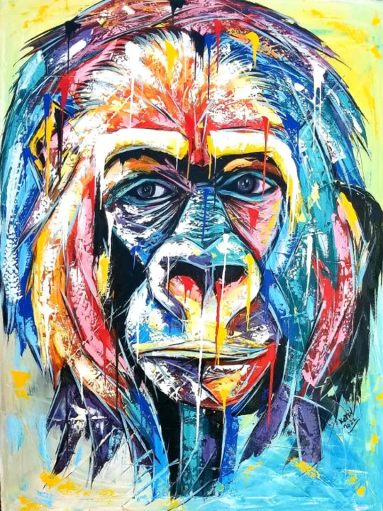 The protector gorilla 绘画, 47.2x35.4 in