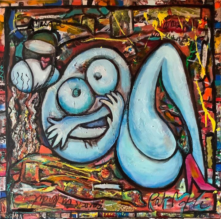AMOUR MASQUE 绘画, 39.4x39.4 in