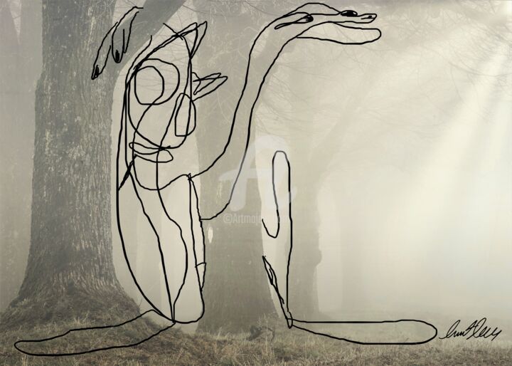 Cat. Abstract drawing. Фотография