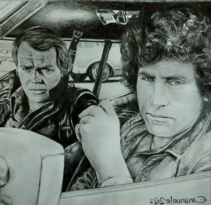 Starsky & Hutch Tribute 绘画, 11.8x11.8 in