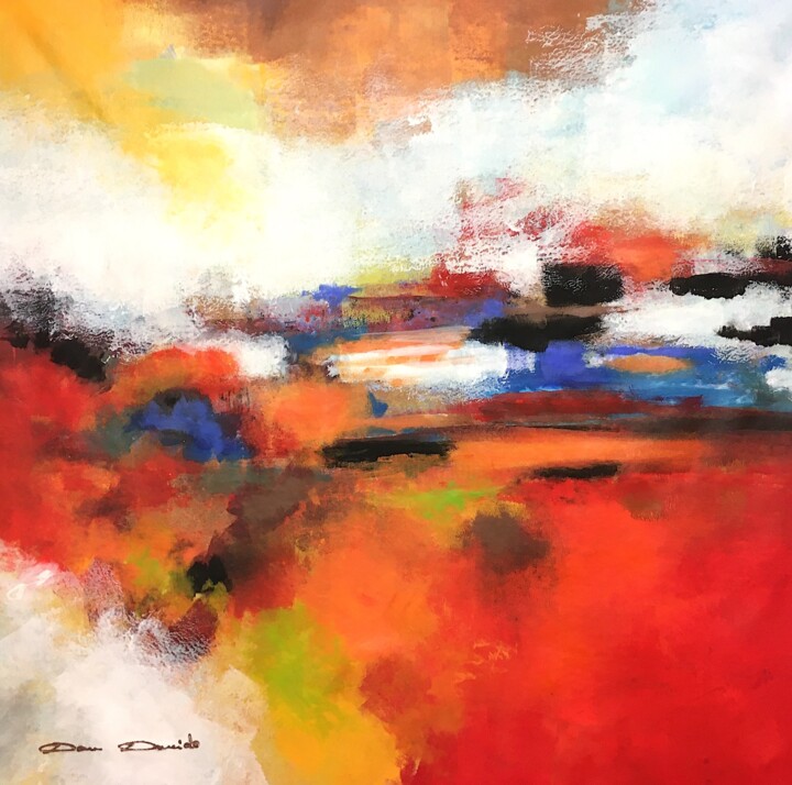 Peinture intitulée "Évocation..." par Dam Domido, Œuvre d'art originale, Acrylique
