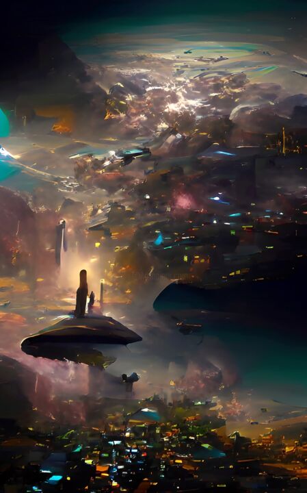 数字艺术 标题为“DEEP IN THE UNIVERSE” 由Mahesh Tolani, 原创艺术品, 数字油画