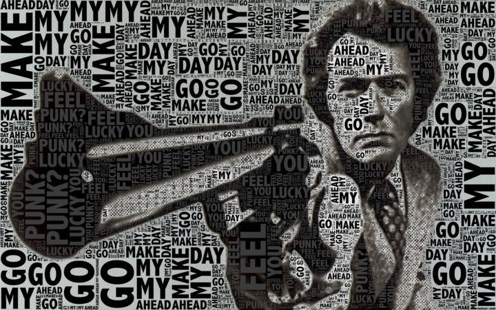 Clint Eastwood Dirty Harry 绘画, 25x40 in
