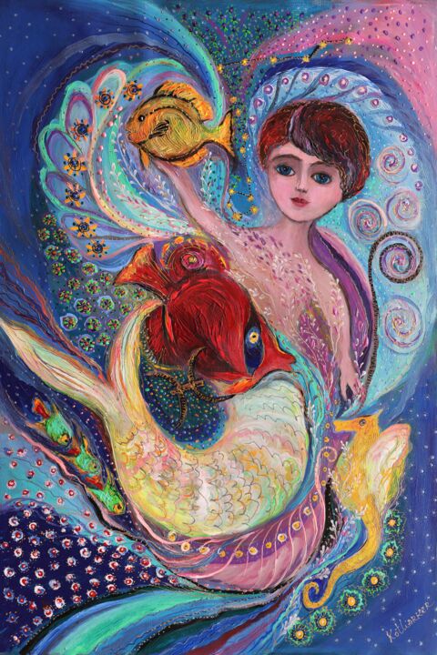 The Princes of Zodiac. Pisces 绘画, 39.4x26 in