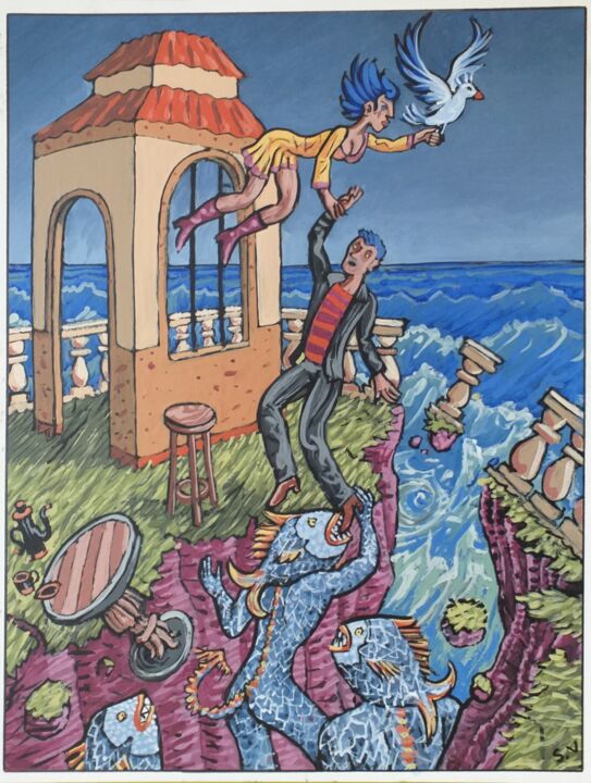 psychodrame 绘画, 27.6x19.7 in