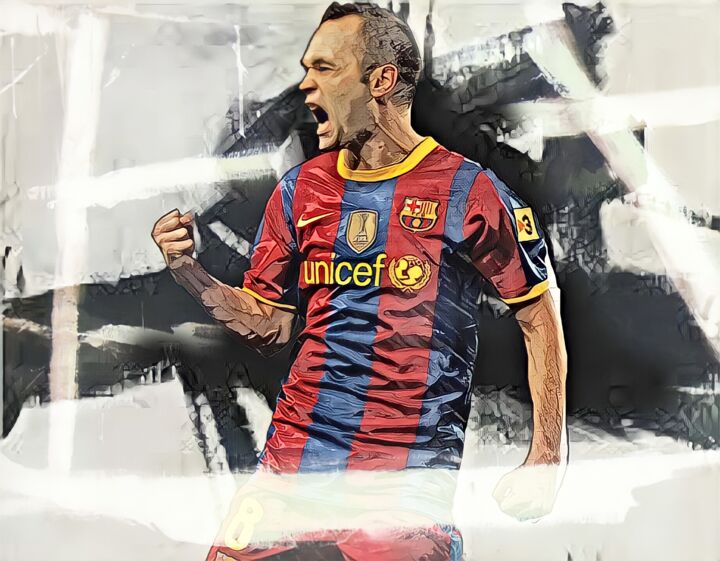 "Andrés Iniesta" başlıklı Dijital Sanat Valentina May tarafından, Orijinal sanat, Dijital Resim