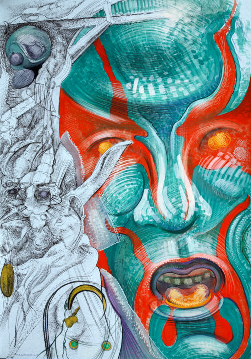 Drawing titled "Poster 30" by Philipp Rukavishnikov, Original Artwork, Ink