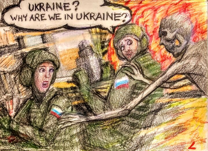 Why must Russian Flowers be sent to Wither in the Ukraine? 图画, 6x8 in