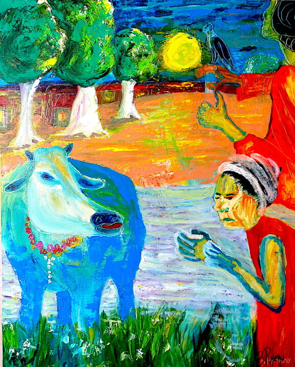 H111F40 Ahimsa (Non violence) 绘画, 39.4x31.9 in