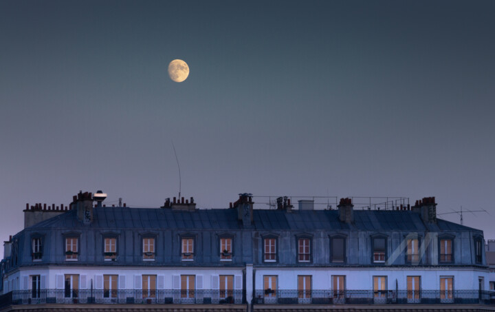 coucher de soleil lever de lune 摄影