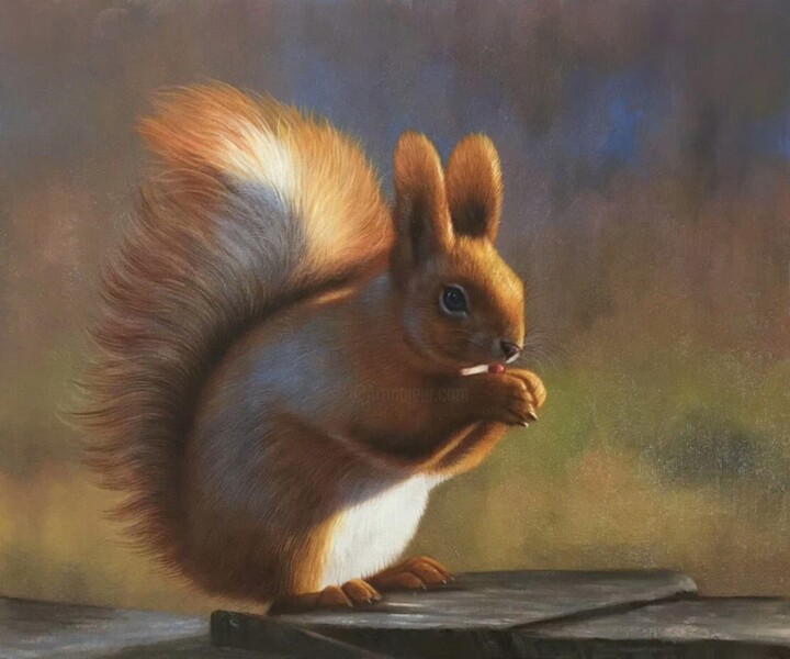 Squirrel 004D 绘画, 19.7x23.6 in
