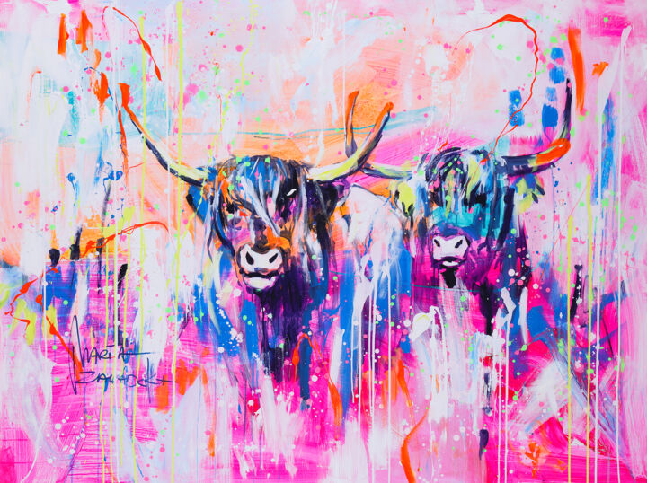 Furry Friends 绘画, 47.2x63 in