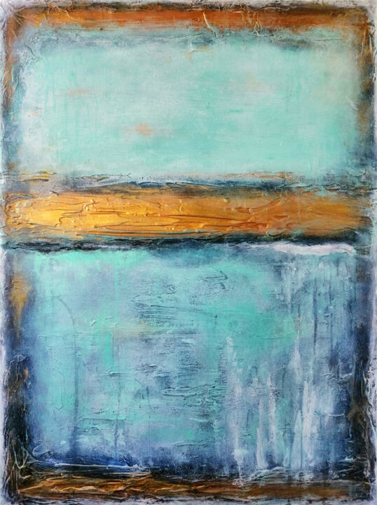 Painting titled "AZURE" by Daria Motovilova, Original Artwork, Acrylic