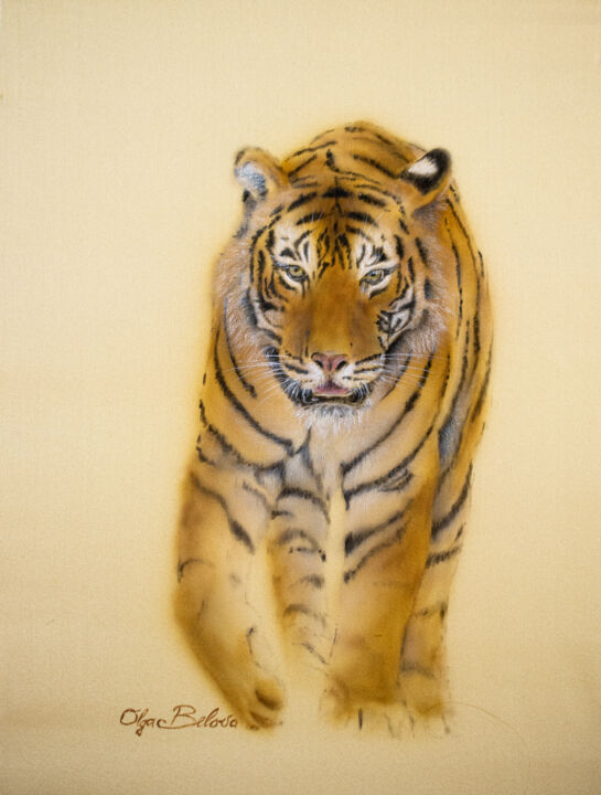 Good Luck Tiger Charm 4 绘画, 9.1x7.9 in