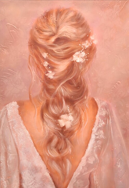 Tresse et fleurs blanches