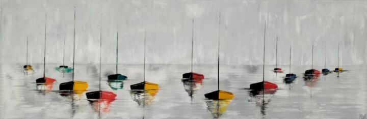 Voiliers contemporains n°2152 绘画, 13.8x39.4 in